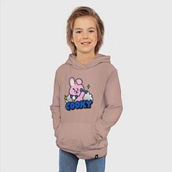 Толстовка детская хлопковая Cooky BT21 Jungkook, цвет: пыльно-розовый — фото 2
