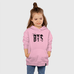 Толстовка детская хлопковая BTS logo, цвет: светло-розовый — фото 2
