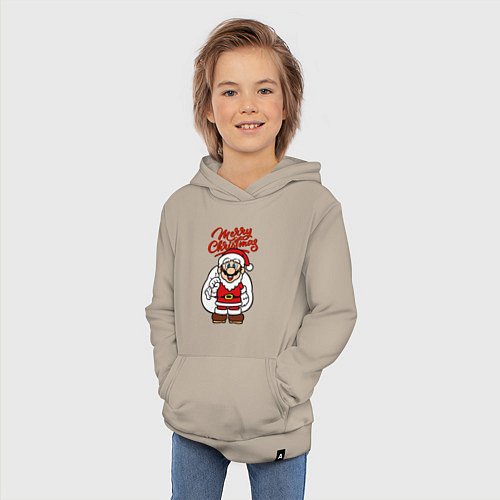 Детская толстовка-худи Christmas Mario / Миндальный – фото 3