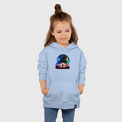 Толстовка детская хлопковая Киборг и космический пейзаж, цвет: мягкое небо — фото 2