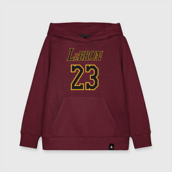 Толстовка детская хлопковая Lebron 23, цвет: меланж-бордовый