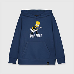 Толстовка детская хлопковая Limp Bizkit Барт Симпсон рокер, цвет: тёмно-синий