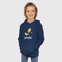 Толстовка детская хлопковая Limp Bizkit Барт Симпсон рокер, цвет: тёмно-синий — фото 2
