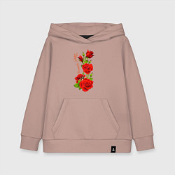 Толстовка детская хлопковая Прекрасная Наталья - букет из роз, цвет: пыльно-розовый