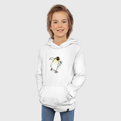 Толстовка детская хлопковая Пингвин- вокалист, цвет: белый — фото 2