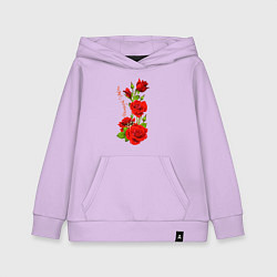 Толстовка детская хлопковая Прекрасная Полина - букет из роз, цвет: лаванда