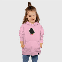 Толстовка детская хлопковая Женский силуэт с яркими цветами, цвет: светло-розовый — фото 2