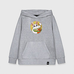 Толстовка детская хлопковая The hare eats noodles, цвет: меланж