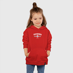 Толстовка детская хлопковая Тхэквондо varsity style, цвет: красный — фото 2