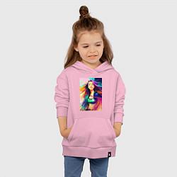 Толстовка детская хлопковая Яркая красочная девушка, цвет: светло-розовый — фото 2