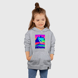Толстовка детская хлопковая Неоновые горы, цвет: меланж — фото 2