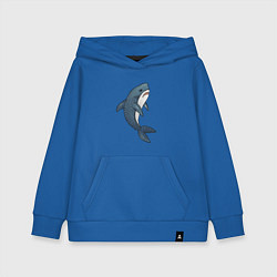 Толстовка детская хлопковая Недовольная плюшевая акула, цвет: синий