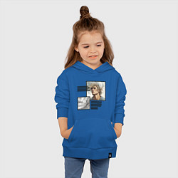 Толстовка детская хлопковая Растрепанный парень и скала, цвет: синий — фото 2