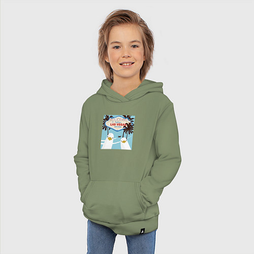 Детская толстовка-худи Чайки на курорте / Авокадо – фото 3