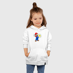 Толстовка детская хлопковая Марио держит звезду, цвет: белый — фото 2