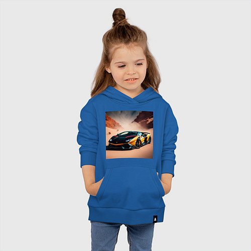 Детская толстовка-худи Lamborghini Aventador / Синий – фото 4