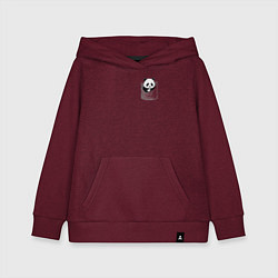 Толстовка детская хлопковая Панда в кармане, цвет: меланж-бордовый