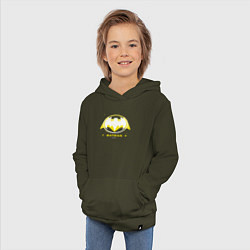 Толстовка детская хлопковая Batman logotype 2023, цвет: хаки — фото 2