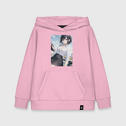Толстовка детская хлопковая Anime girl in town, цвет: светло-розовый