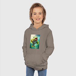Толстовка детская хлопковая Большой карп, цвет: утренний латте — фото 2