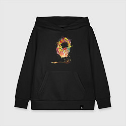 Толстовка детская хлопковая Наушники проводные, цвет: черный