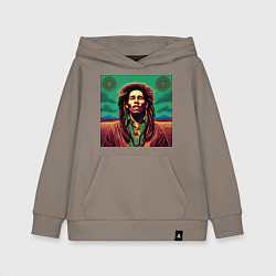 Толстовка детская хлопковая Digital Art Bob Marley in the field, цвет: утренний латте