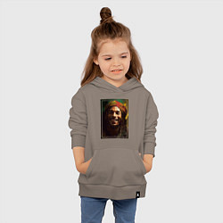 Толстовка детская хлопковая Боб Марли One love, цвет: утренний латте — фото 2