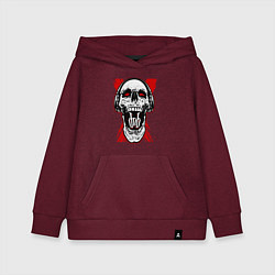 Толстовка детская хлопковая DnB skull, цвет: меланж-бордовый