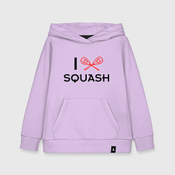 Толстовка детская хлопковая I Love Squash, цвет: лаванда
