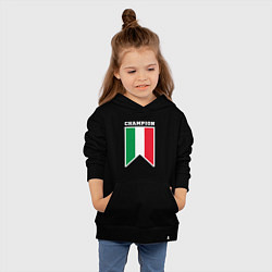 Толстовка детская хлопковая Италия чемпион, цвет: черный — фото 2