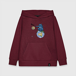 Толстовка детская хлопковая Сбрось с орбиты, цвет: меланж-бордовый