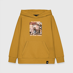 Толстовка детская хлопковая Blackpink Jennie Lisa Rose Jisoo, цвет: горчичный