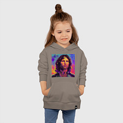 Толстовка детская хлопковая Jim Morrison Strange colors Art, цвет: утренний латте — фото 2