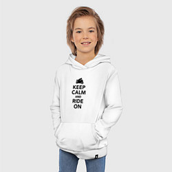 Толстовка детская хлопковая Keep calm and ride on, цвет: белый — фото 2