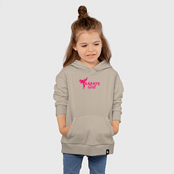 Толстовка детская хлопковая Girl karate, цвет: миндальный — фото 2