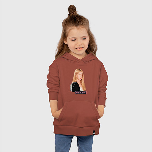 Детская толстовка-худи Blackpink Rose music / Кирпичный – фото 4