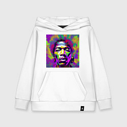 Детская толстовка-худи Jimi Hendrix in color Glitch Art