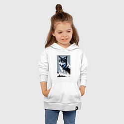 Толстовка детская хлопковая Волчара в мегаполисе, цвет: белый — фото 2