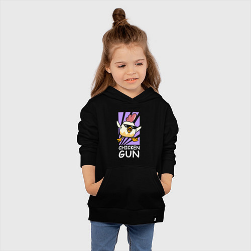 Детская толстовка-худи Chicken Gun - Game / Черный – фото 4