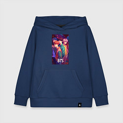 Толстовка детская хлопковая BTS anime kpop style, цвет: тёмно-синий