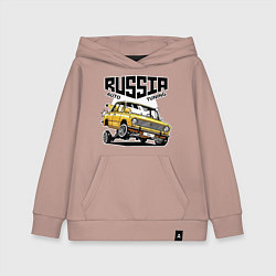 Толстовка детская хлопковая Russia tuning car, цвет: пыльно-розовый