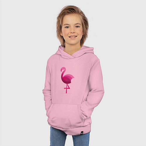 Детская толстовка-худи Фламинго минималистичный / Светло-розовый – фото 3