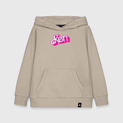 Детская толстовка-худи Логотип розовый Кен