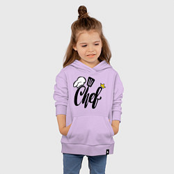Толстовка детская хлопковая Надпись - шеф повар, цвет: лаванда — фото 2