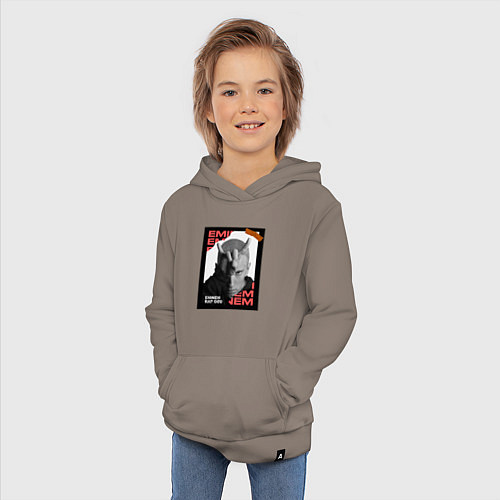 Детская толстовка-худи Rap god / Утренний латте – фото 3