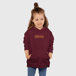 Толстовка детская хлопковая Nirvana logo, цвет: меланж-бордовый — фото 2