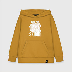 Толстовка детская хлопковая Skibidi Toilet Cameraman and Speakerman, цвет: горчичный