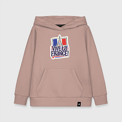 Толстовка детская хлопковая Vive la France, цвет: пыльно-розовый