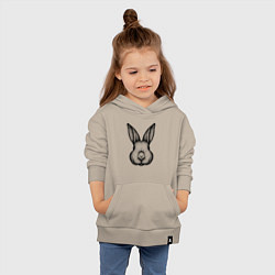 Толстовка детская хлопковая Голова весёлого кролика, цвет: миндальный — фото 2