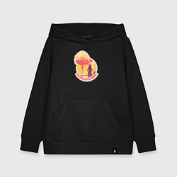 Толстовка детская хлопковая Барби смотрит на гриб - Барбигеймер, цвет: черный